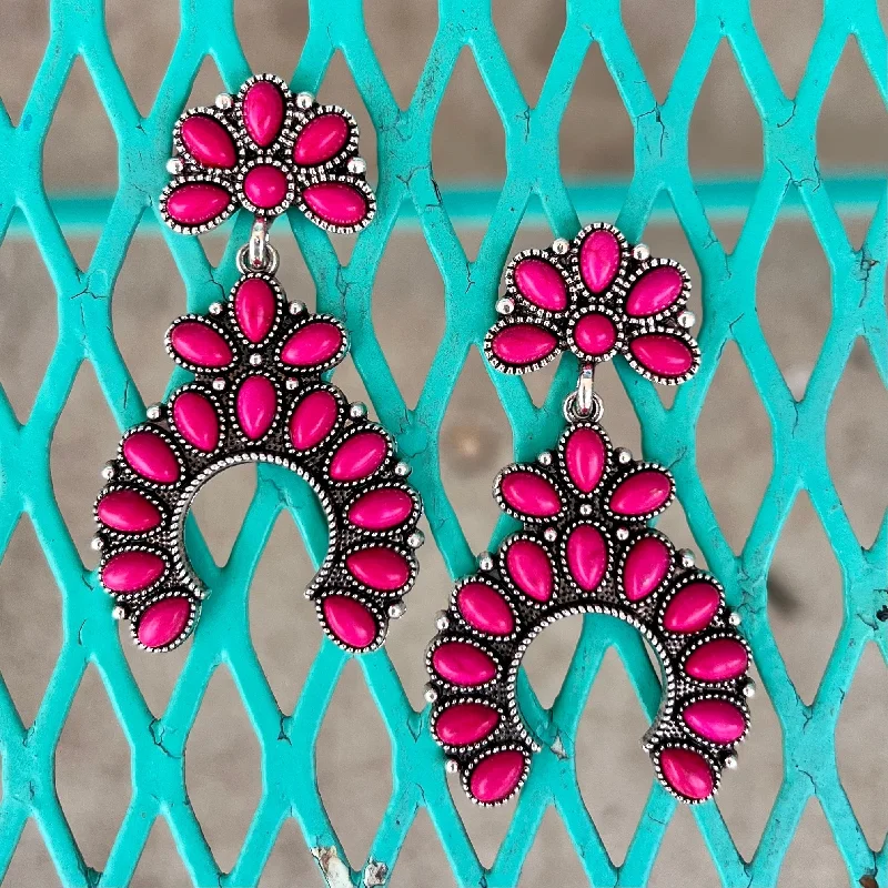 Geometric Drop Earrings for Trend -Crowned in Pink Earrings