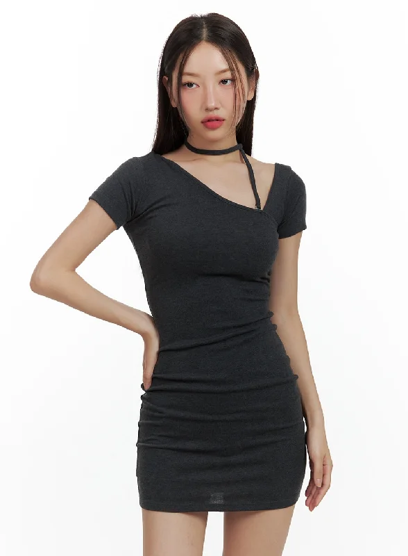 Modern Dresses for Trendy -Asymmetrical Strap Mini Dress CU420