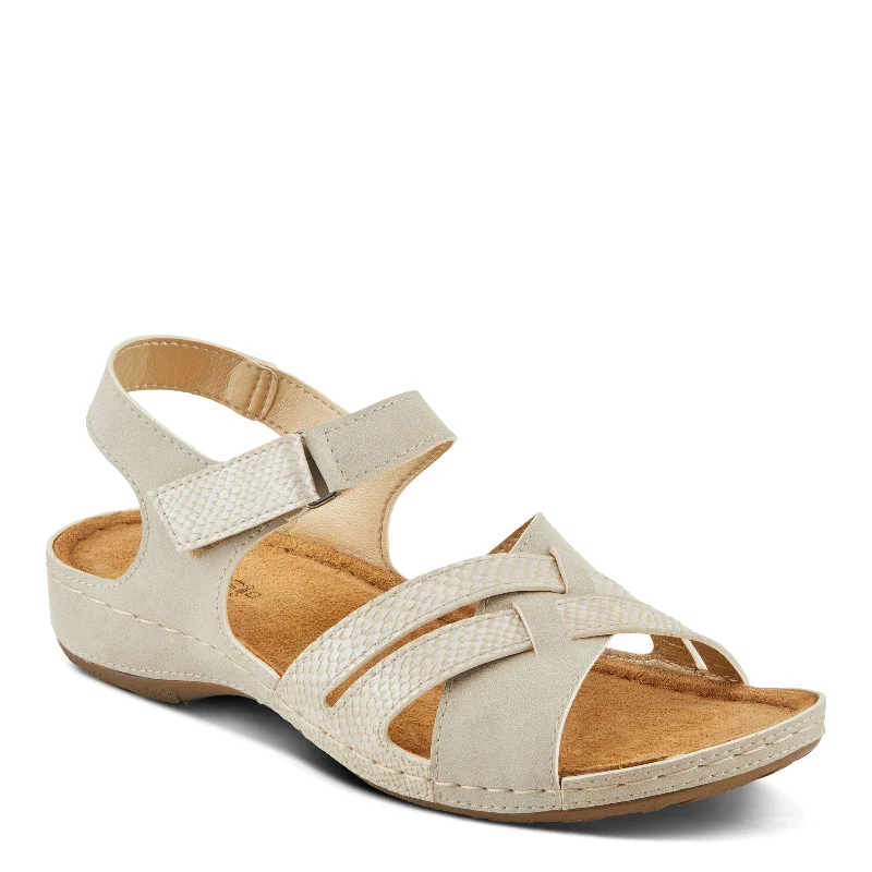 Casual sandals for women with flat soles and classic leather straps for style-FLEXUS ALVINA SANDALS