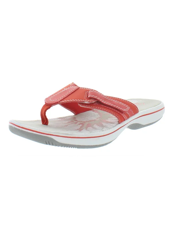 Comfortable sandals for women with adjustable Velcro straps for a perfect fit-Brinkley Womens Synthetic Slip On Thong Sandals