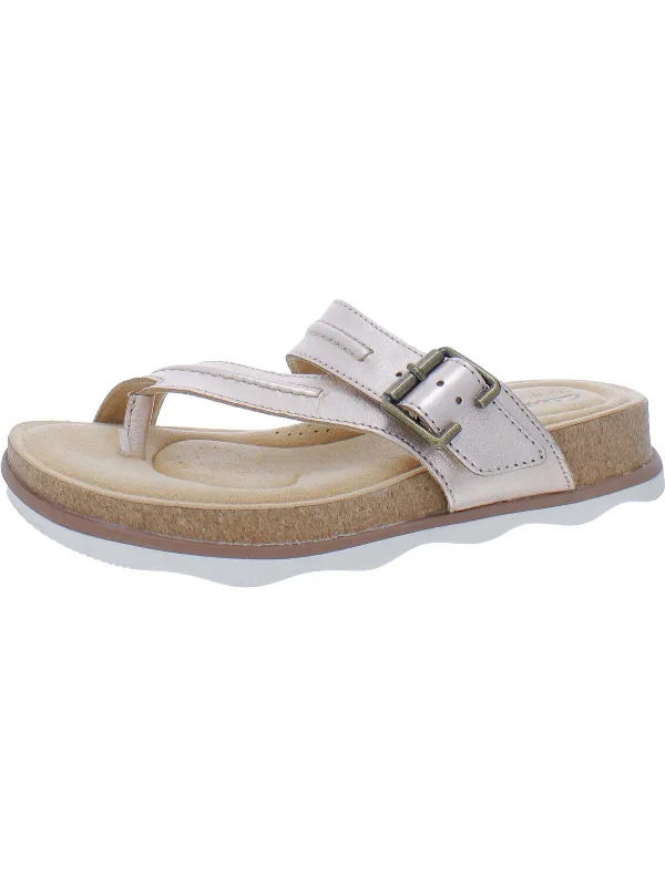 Comfortable sandals for women with wide fit options and soft cushioning for feet-Brynn Madi Womens Buckle Cushioned Footbed Slide Sandals