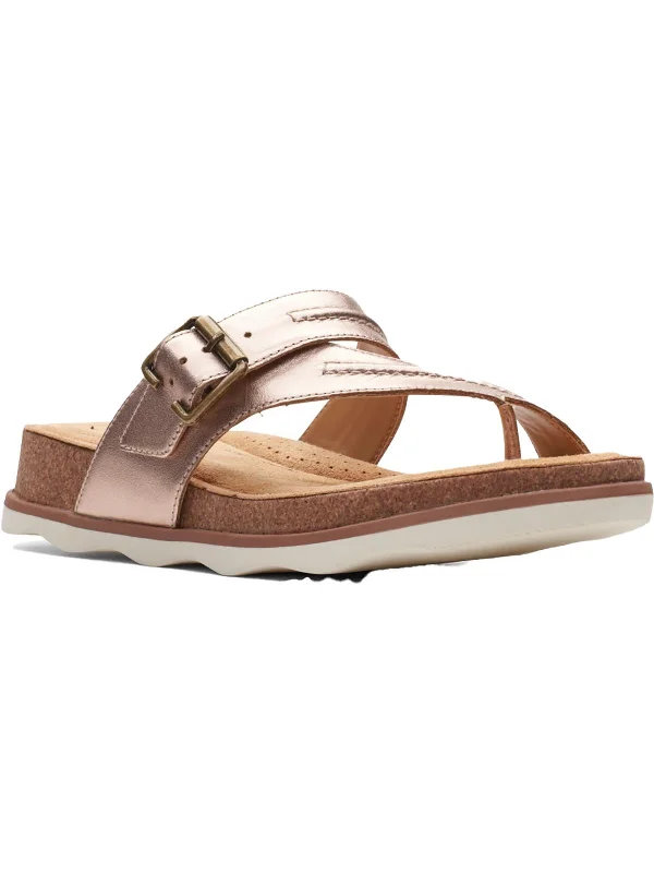 Stylish sandals for men with open-toe design and adjustable back straps for fit-Brynn Madi Womens Leather Strappy Slide Sandals