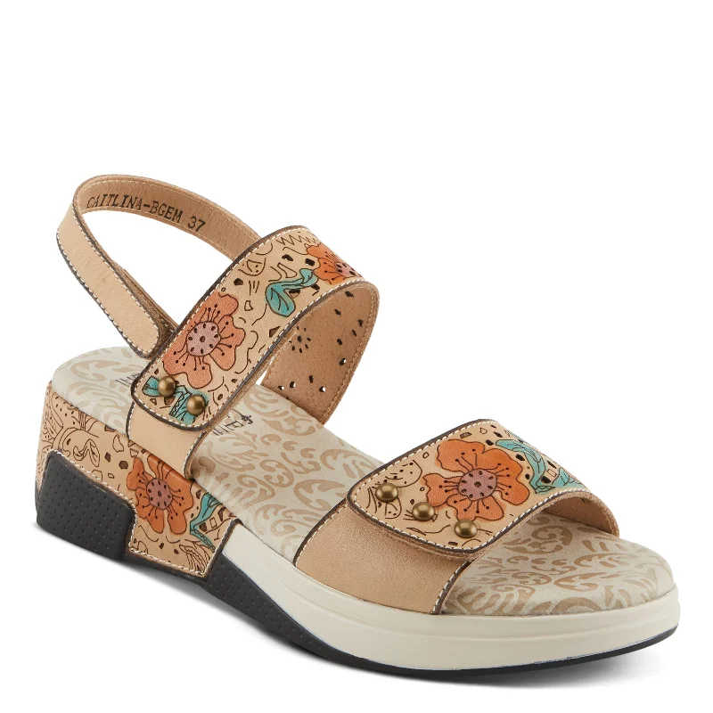 Bohemian sandals for women with fringe details and natural material accents-L'ARTISTE CAITLINA SANDALS