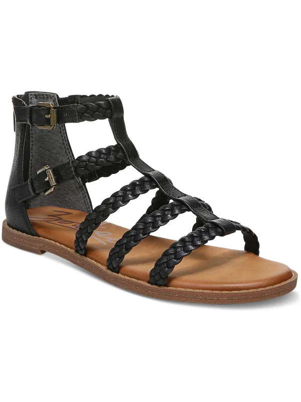 Casual sandals for men with slip-on design and cushioned support for easy wear-Camelia Womens Faux Leather Caged Gladiator Sandals