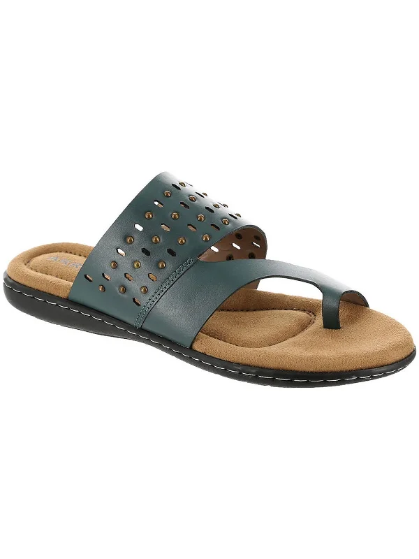 Stylish sandals for men with sporty design and adjustable straps for custom fit-Catalina Womens Leather Studded Slide Sandals