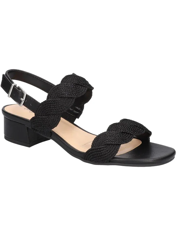 Stylish sandals for women with metallic accents and sleek, minimalist style-Charee Womens Woven Buckle Heels