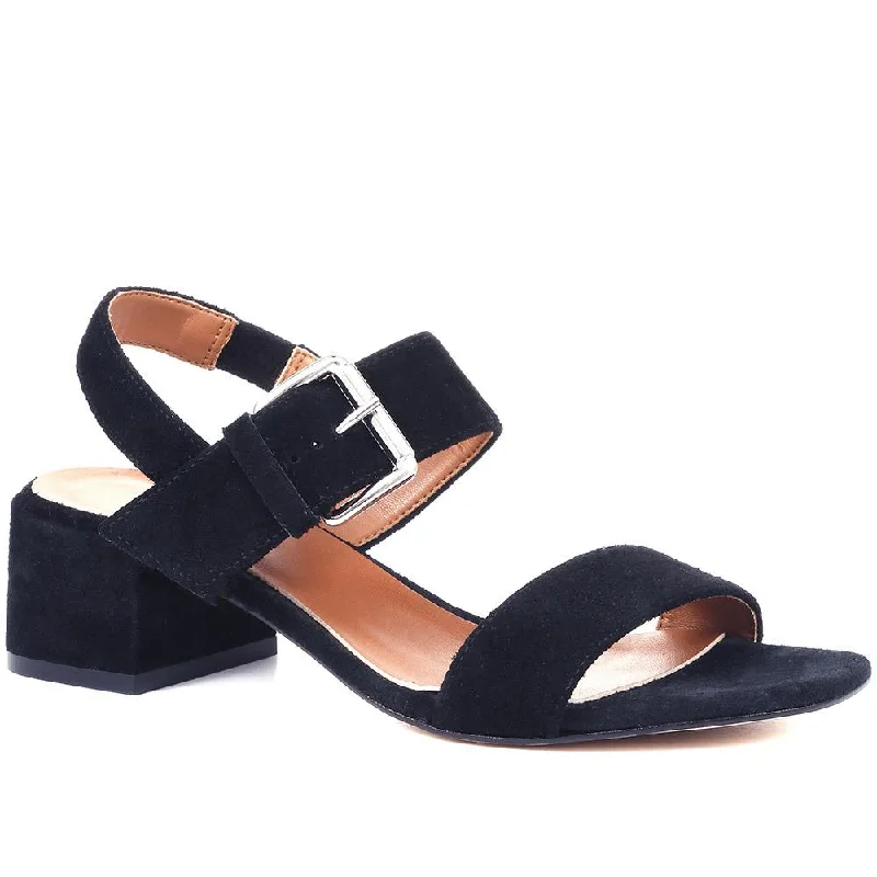 Casual sandals for women with lightweight construction and adjustable ankle straps-Charlee Leather Block Heel Sandals - CHARLEE / 321 989