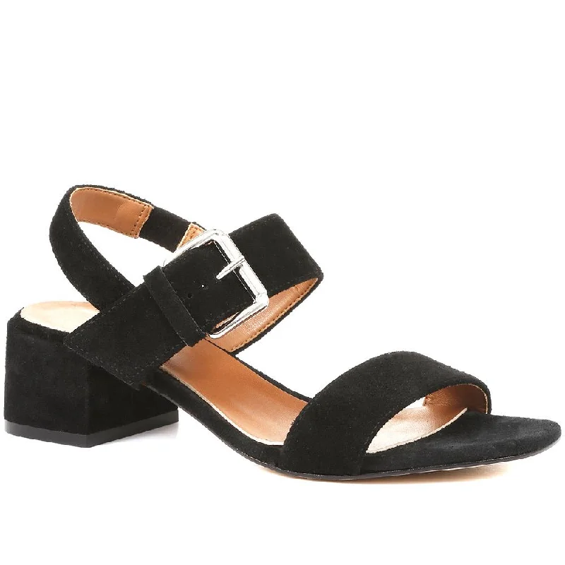 Boho-inspired sandals for women with braided straps and earthy tones-Charlee Leather Block Heel Sandals - CHARLEE / 321 989