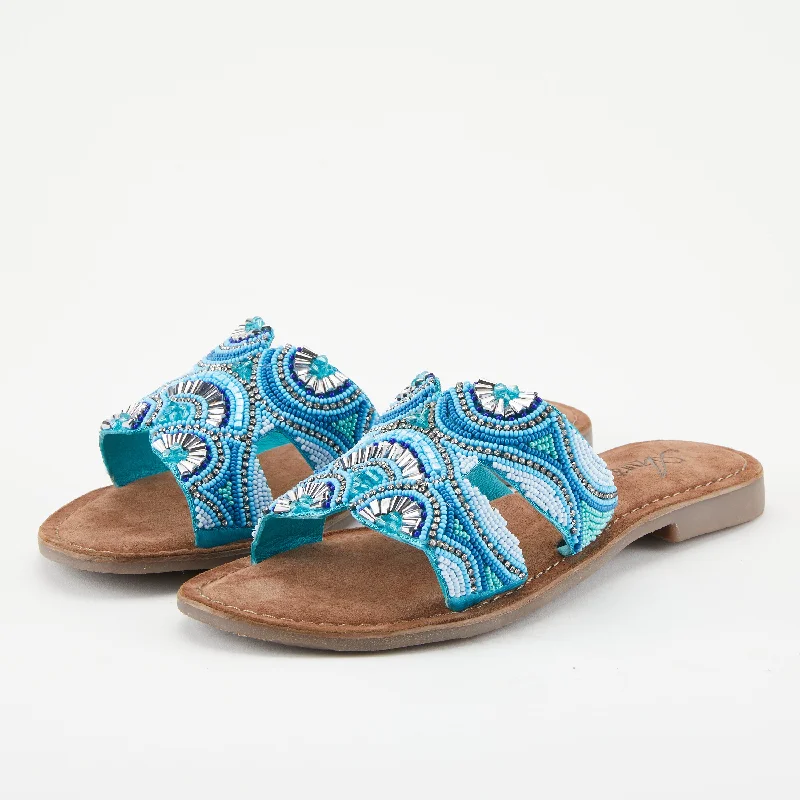 Casual sandals for women with thong design and padded footbed for everyday comfort-AZURA GEORGYS SLIDE SANDALS