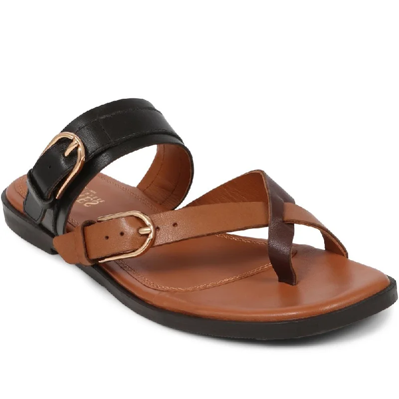 Comfortable sandals for men with breathable straps and durable slip-resistant soles-Glint Leather Toe Post Sandals  - GLINT / 325 350