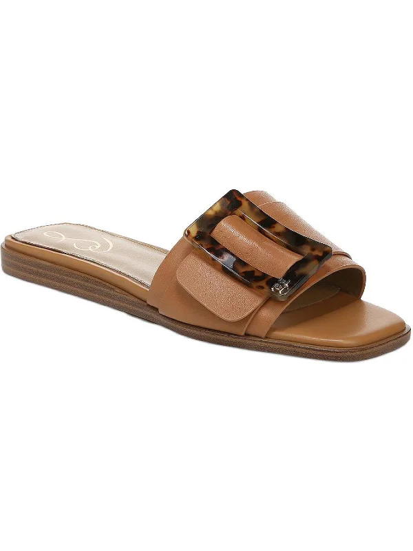 Comfortable sandals for men with cushioned footbed and water-friendly design-Inez Womens Buckle Square Toe Slide Sandals