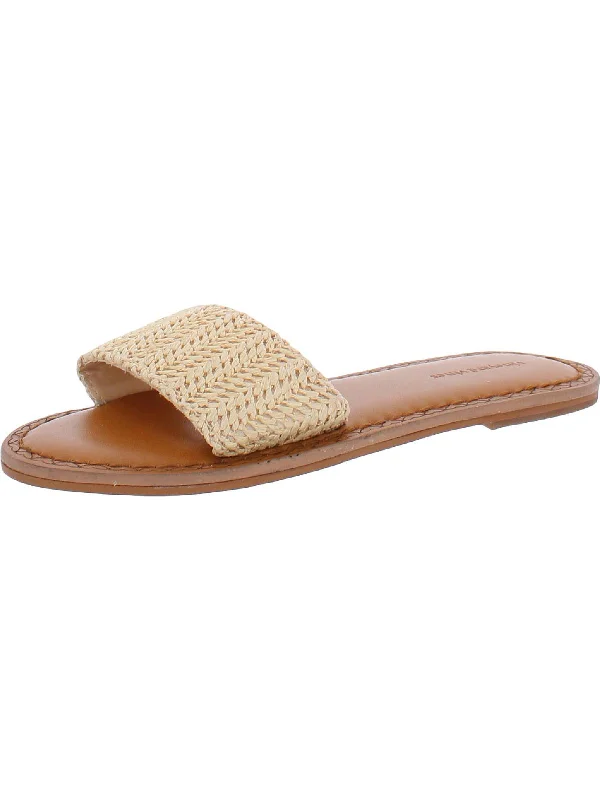 Comfortable sandals for men with breathable design and slip-on convenience for easy wear-Jute Womens Slip On Woven Slide Sandals