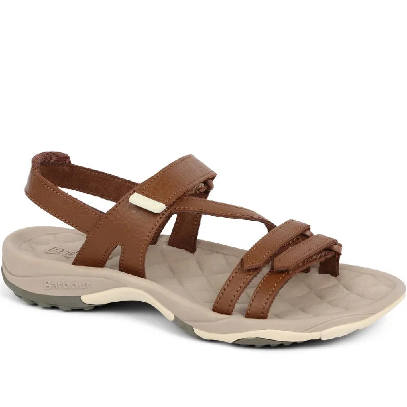 Comfortable sandals for women with foam footbed and velcro closure for ease-Kenmore Leather Sports Sandals - BARBR37508 / 323 659