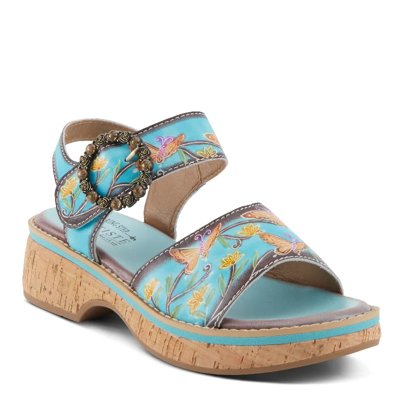 Comfortable sandals for women with cross-over straps and padded footbed for support-L'ARTISTE KENNA SANDALS