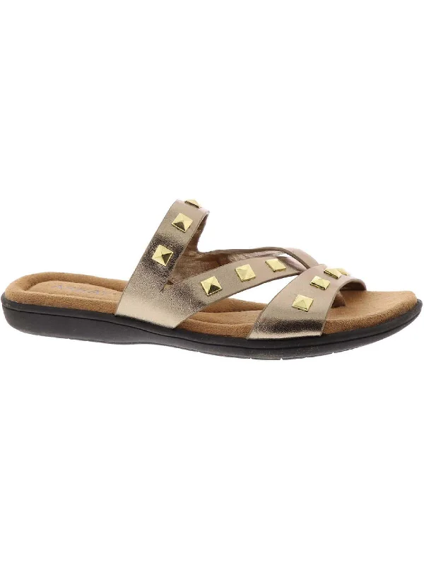 Trendy sandals for women with platform soles and stylish open-toe design for fashion-LaJolla Womens Leather Metallic Thong Sandals