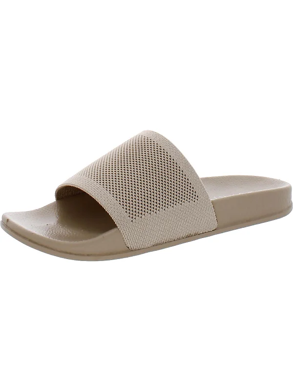 Comfortable sandals for men with elastic straps and cushioned footbed for support-March Womens Knit Footbed Slide Sandals