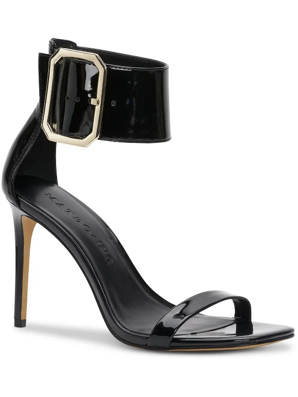 Stylish sandals for women with unique buckle details and flat design-Melodie Womens Ankle Strap Open Toe Heels