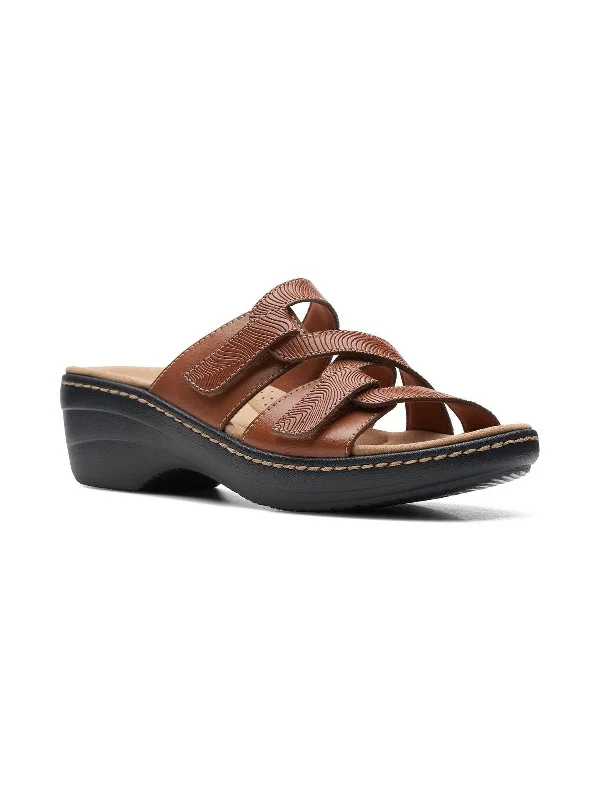 Elegant sandals for women with decorative buckle and strappy design for chic look-Merliah Karli Womens Slip-On Embossed Footbed Sandals