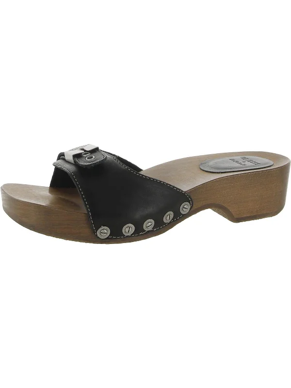 Boho-inspired sandals for women with braided straps and earthy tones-Original Icon Womens Leather Slip On Heels