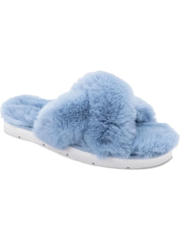 sky blue faux fur