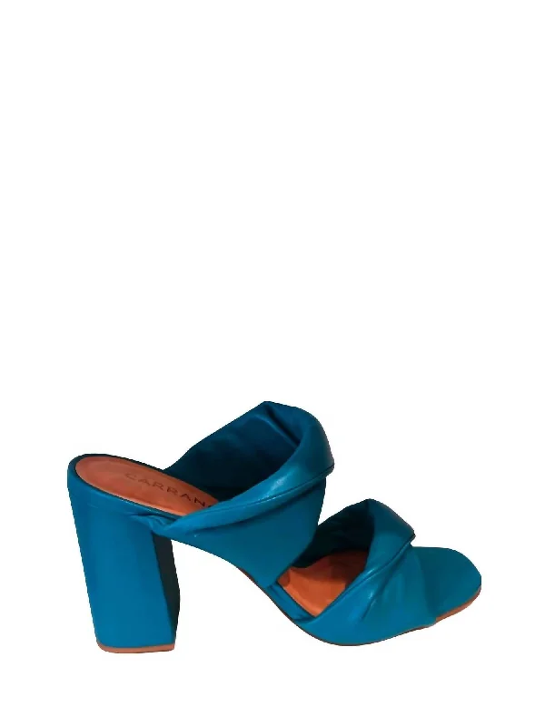 Stylish sandals for women with wide ankle straps and buckle detailing for fashionable look-Puffy Sandals In Blue