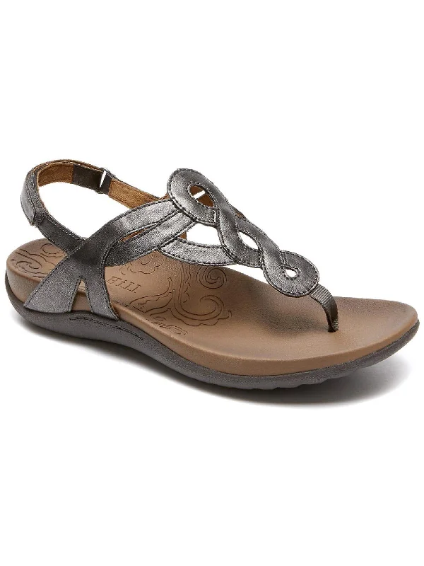 Slip-on sandals for women with adjustable straps and flexible material for comfort-Ramona Womens Ankle Slip On Flat Sandals