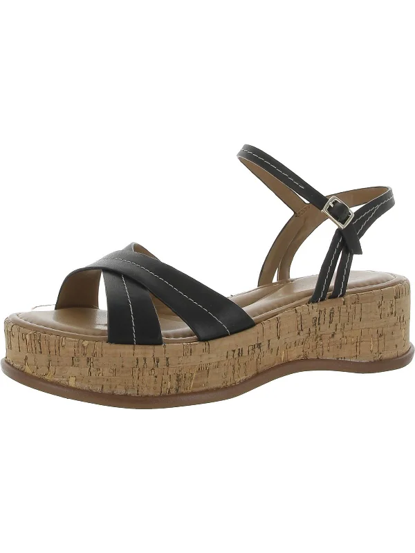 Elegant sandals for evening wear with crystal embellishments and high heels-Rikki Womens Cork Open Toe Platform Sandals