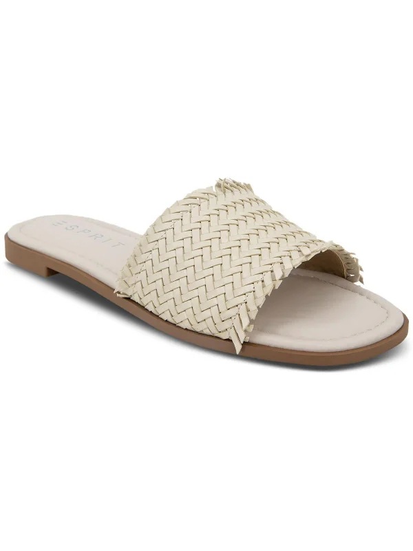 Beach sandals for men with quick-drying design and comfortable fit for vacations-Summer Womens Woven Peep-Toe Slide Sandals