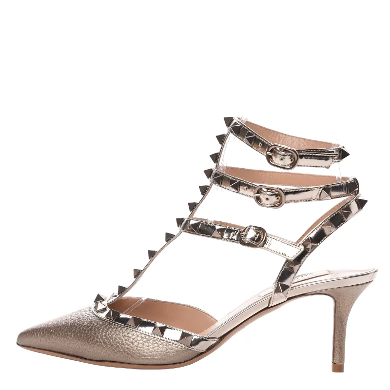 Comfortable sandals for men with slip-resistant soles and adjustable straps for comfort-Valentino Garavani Metallic Rockstud Sandals