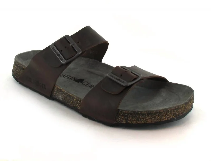 Comfortable sandals for women with contoured footbed and easy-to-adjust straps-Women's Andrea Two Strap Sandals In Graphite