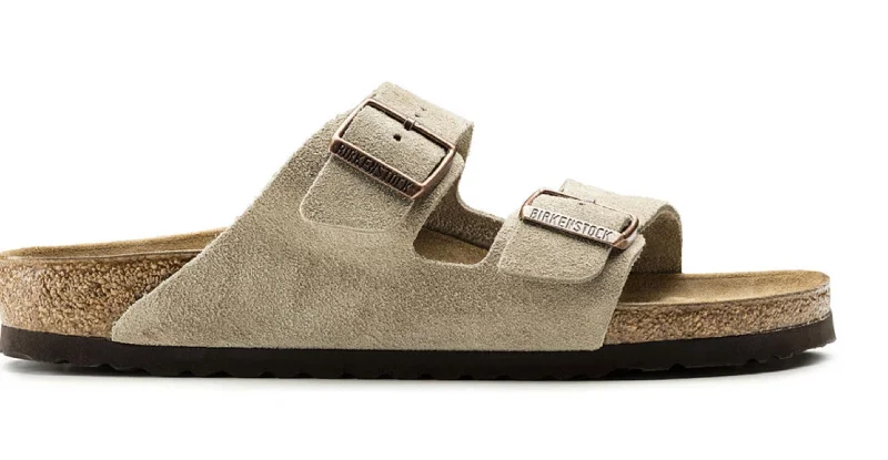 Comfortable sandals for men with cushioned footbed and supportive straps-Women's Arizona Suede Leather Sandals In Taupe