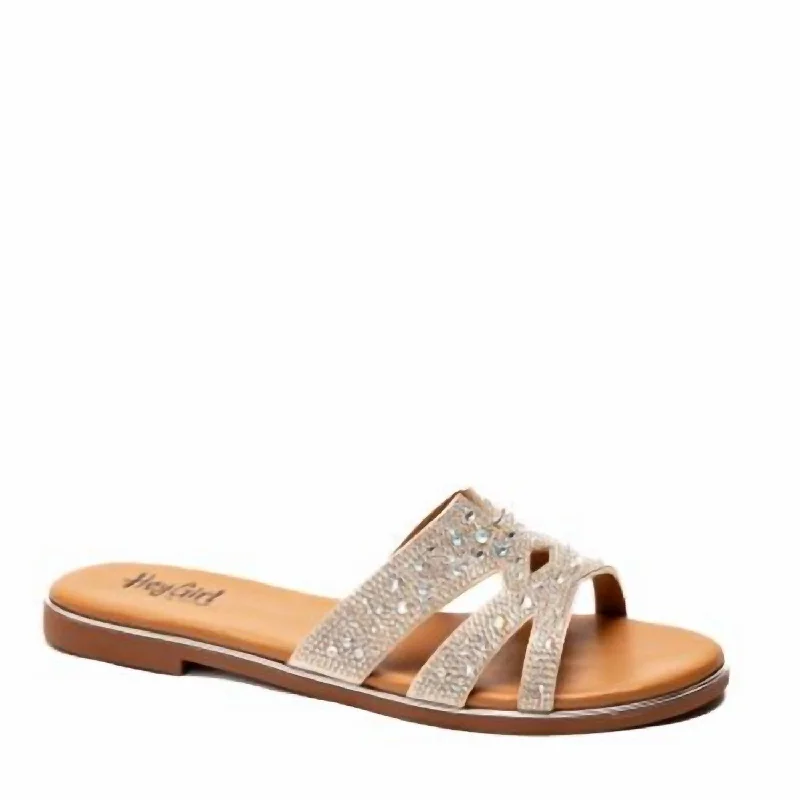 Casual sandals for men with slip-on design and cushioned support for easy wear-Women's Flair Flat Sandals In Clear Crystal