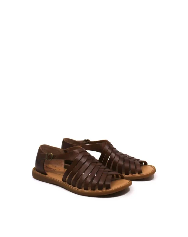 Fashionable sandals for women with animal print and chic buckle accents-Women's Ida Sandals In Brown