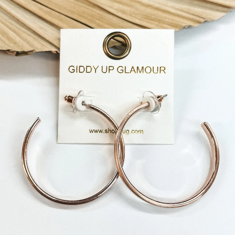 Hoop earrings with textured gold for a refined and sophisticated aesthetic-Sandbar Party Matte Rose Gold Hoops