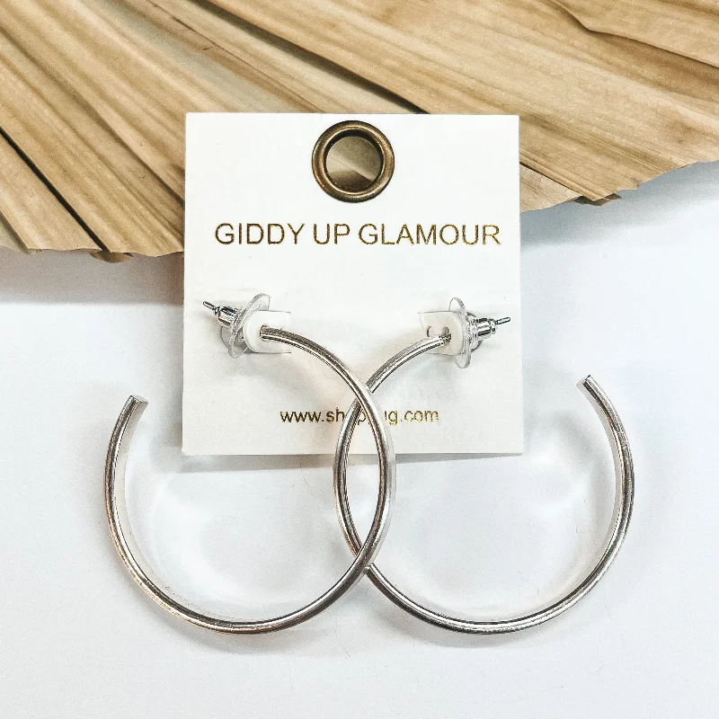 Best hoop earrings with angel wing accents for a spiritual and meaningful design-Sandbar Party Matte Silver Hoops