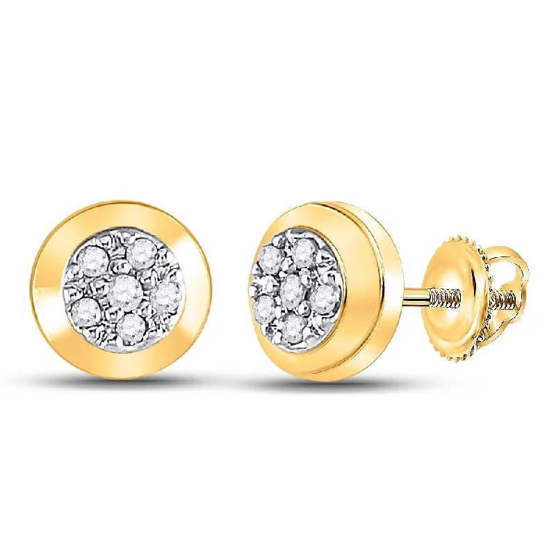 Best hoop earrings with cubic zirconia for a budget-friendly, dazzling look-10k Yellow Gold 1/12 Carat Round Diamond Cluster Earrings for Women