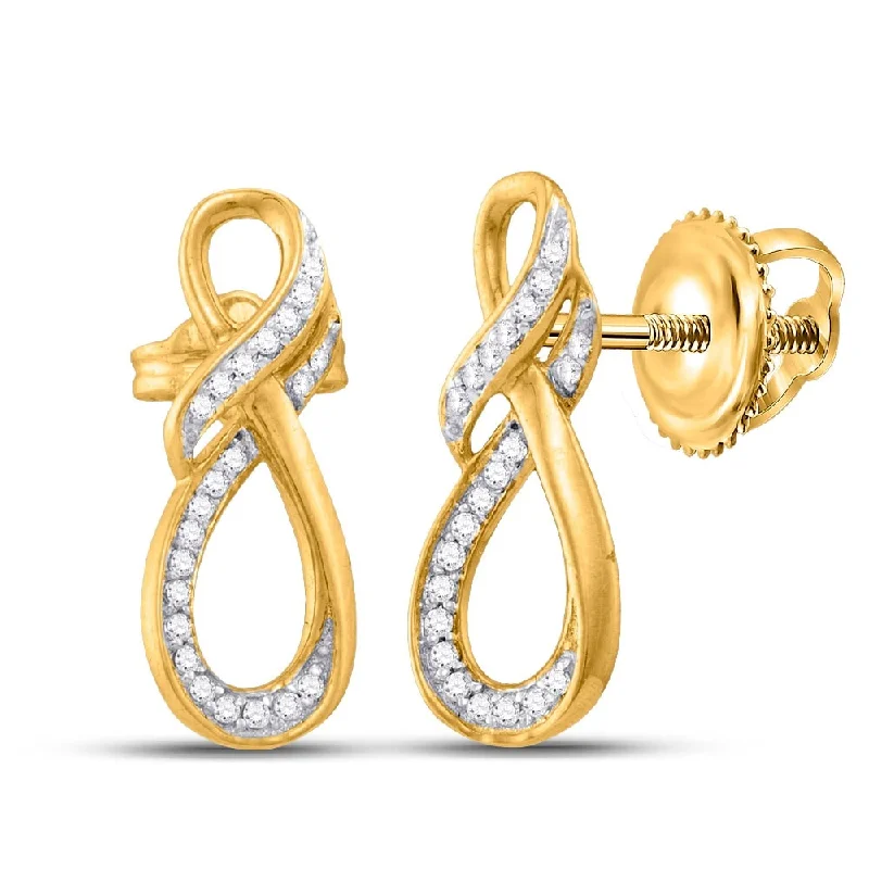 Best hoop earrings with marbled designs for a trendy and artistic effect-10k Yellow Gold 1/6 Carat Round Diamond Fashion Earrings for Women