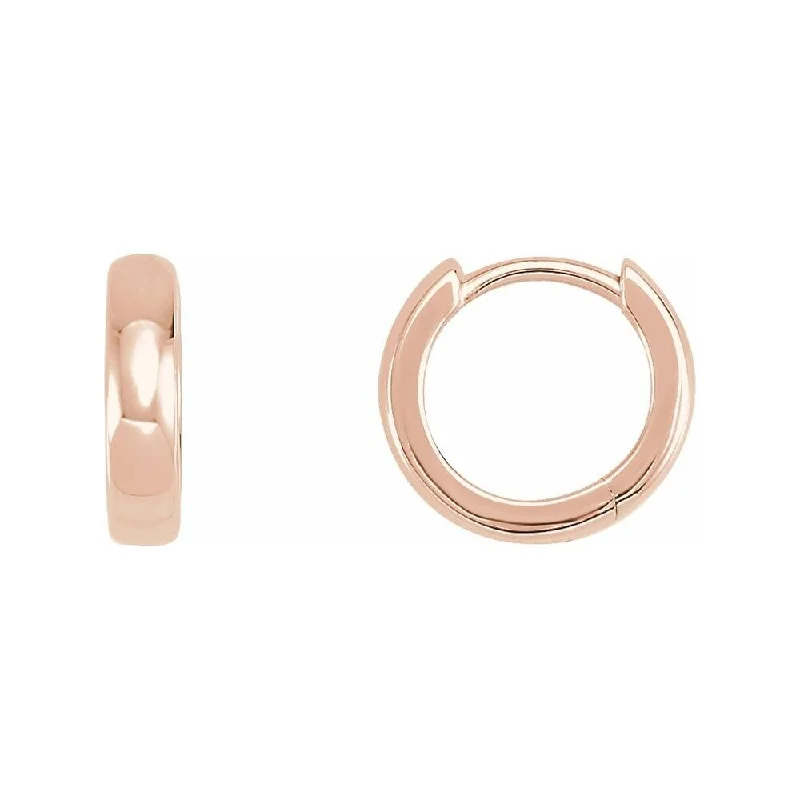 Best hoop earrings with vintage rhinestone embellishments for a retro-glam effect-14K Rose Gold 11.5 mm For Hinged Earrings