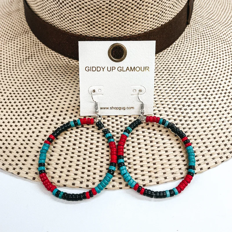 Best hoop earrings with sterling silver for an affordable and chic design-On the Daily Multicolored Beaded Hoop Earrings in Black