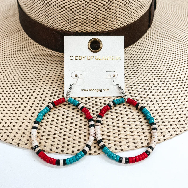 Best hoop earrings with gold for a luxurious and timeless look-On the Daily Multicolored Beaded Hoop Earrings in Ivory