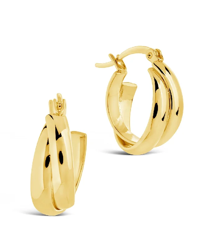 Stylish hoop earrings with diamond accents for an elegant and sparkling effect-Claire Twist Hoop Earrings