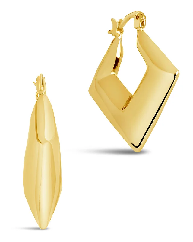 Hoop earrings with gold accents for a warm, elegant statement piece-Cosmo Pointed Hoop Earrings