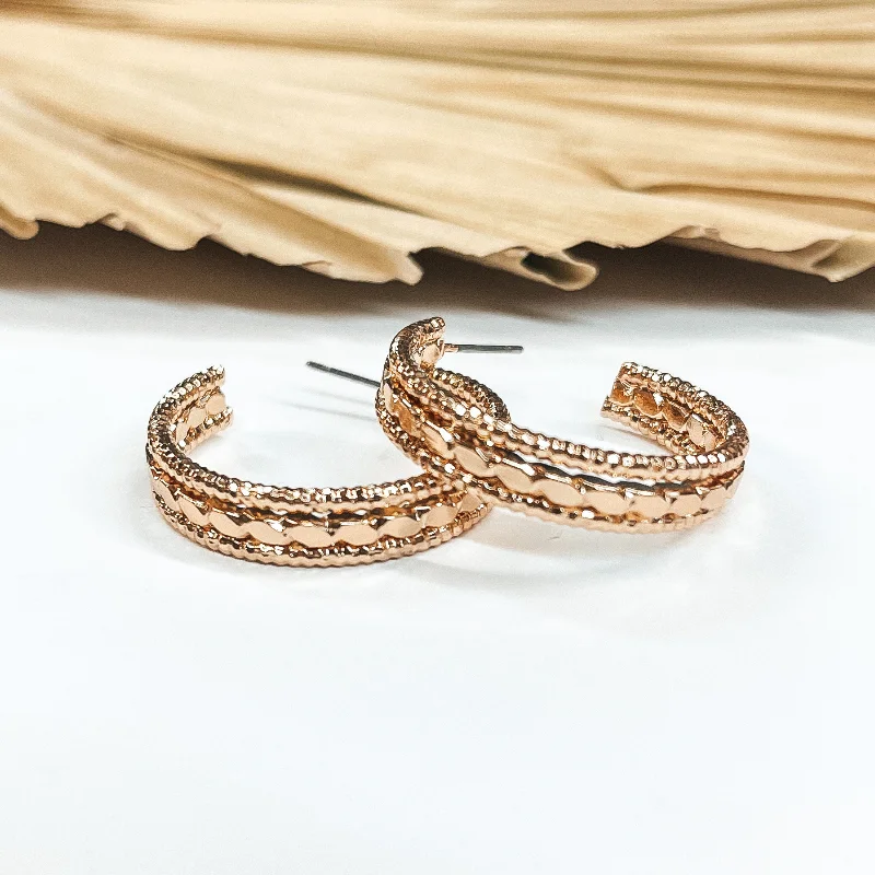 Best hoop earrings with geometric hexagon shapes for a modern, angular look-Darling Daze 1 Inch Rope Textured Hoop Earrings in Gold Tone