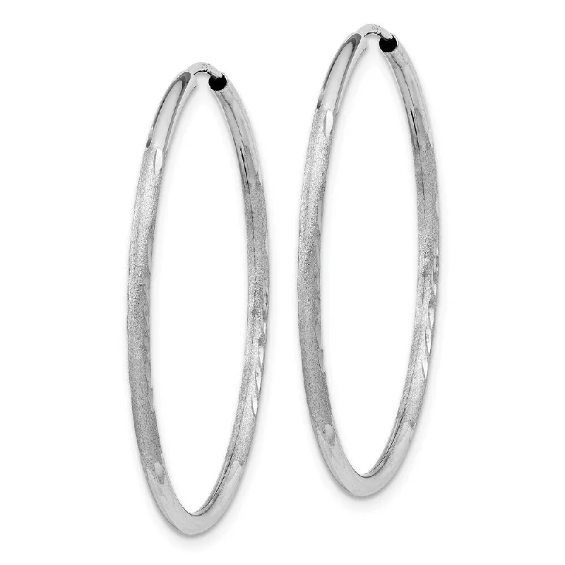 Hoop earrings with spiral designs for a dynamic and fluid look-Diamond2Deal 14k White Gold 1.5mm Diamond-cut Endless Hoop Earrings (L-31mm, W-31mm)