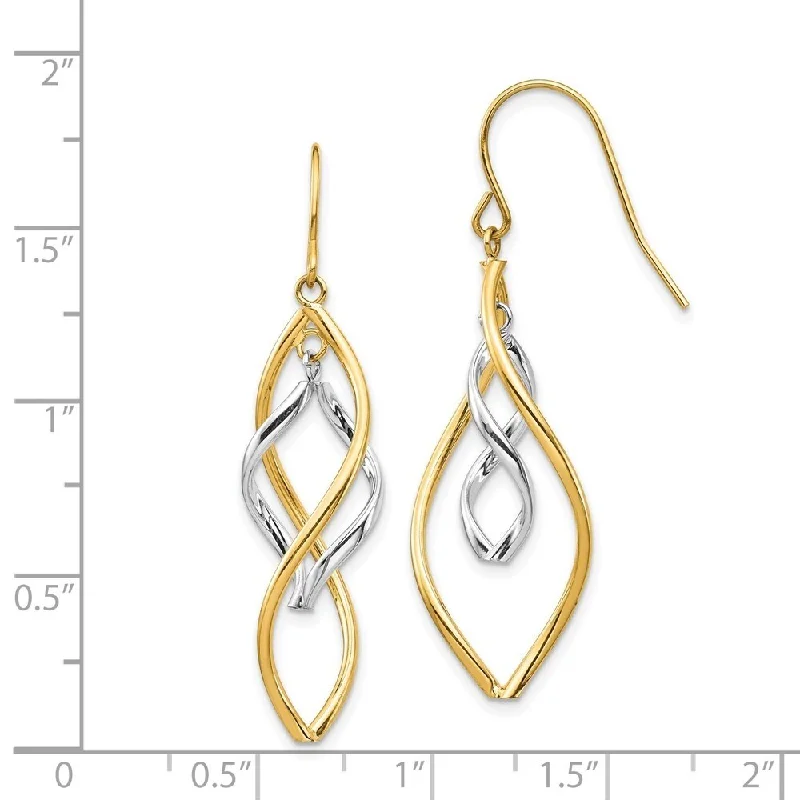 Hoop earrings with open designs for a modern, lighthearted vibe-Diamond2Deal 14k Yellow Gold Dangle Threader Earrings (L-43.5mm, W-2mm)