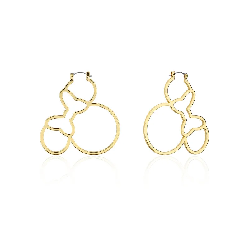 Best hoop earrings with snake-inspired designs for an edgy and fierce vibe-Disney Gold Plated Stainless Steel Minnie Mouse Outline 60mm Hoop Earring