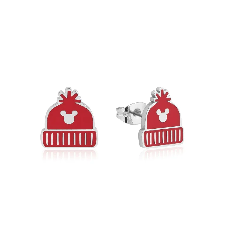 Best hoop earrings with blackened metal for an edgy and bold appearance-Disney Mickey Beanie Studs