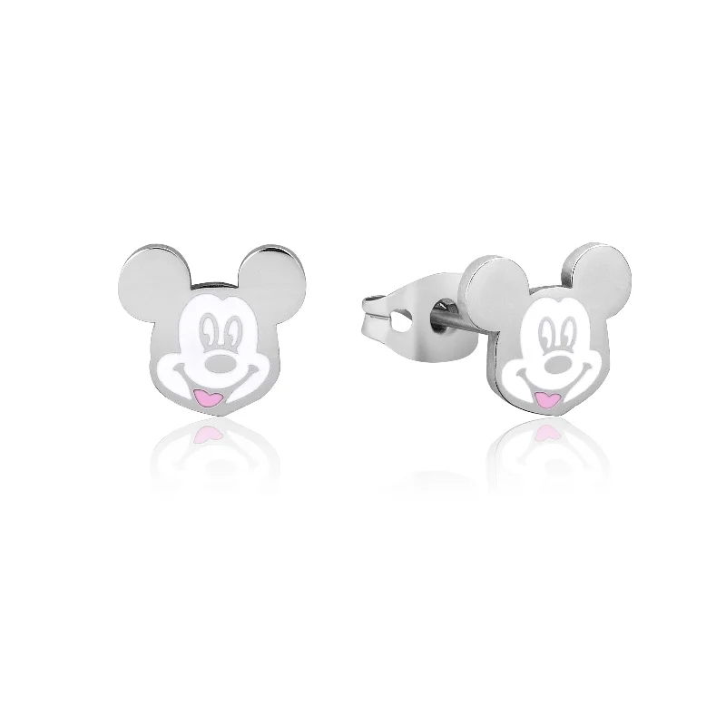 Best hoop earrings with floral designs for a feminine and delicate look-DISNEY Stainless Steel 11mm Animated Mickey Mouse Studs