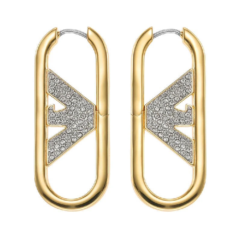 Hoop earrings with resin accents for a bold and colorful design-Emporio Armani Gold Plated Brass Fashion Earring