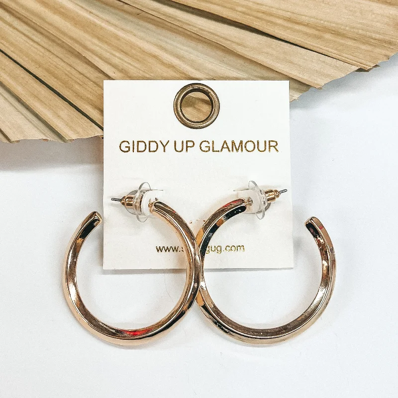 Best hoop earrings with textured silver for a rustic and organic finish-Every Effort Thick Hoops in Gold